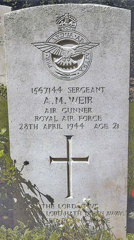 Sgt Allan McKay Weir<br/><br /><br />died April 28th, 1944